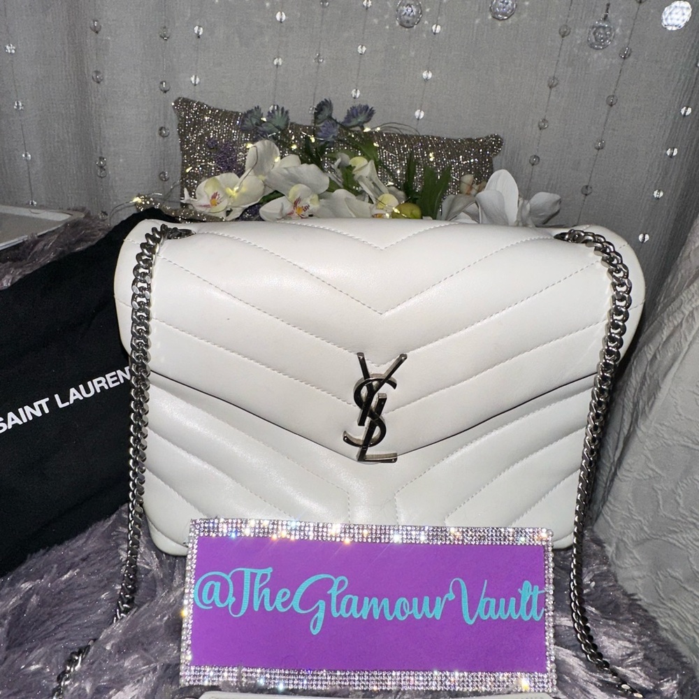 🔥 YSL Bone Leather “Y” LOULOU Bag w/3-way wear Crossbody Chain. Classic Beauty!